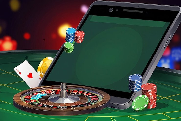 Pengguna mengakses layanan taruhan olahraga melalui perangkat mobile dengan tampilan yang responsif
